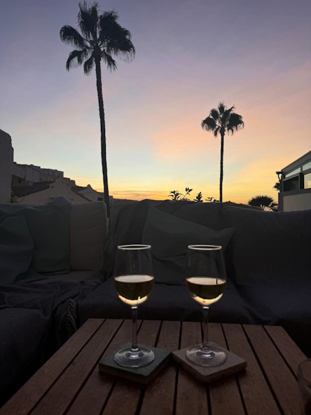 Wine on sunset