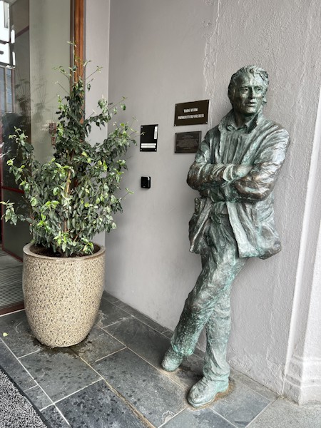Adult, Art, Face, Floor, Male, Man, Person, Plant, Planter, Potted Plant