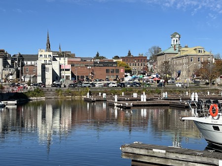 Boat, Building, Clock Tower, Harbor, Pier, Port, Spire, Water, Watercraft, Waterfront