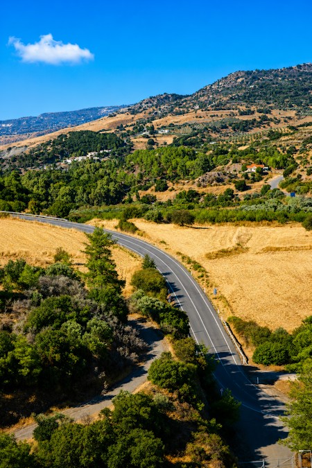 Beautiful countryside landscape with winding roads and green fields in Cyprus 2