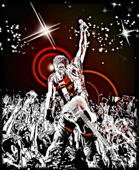 On stage. Post production using various apps and progs.  Pixlr, photoshop, Picassa, Smart Photo Editor