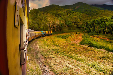 Kuranda scenic express winding through paradise