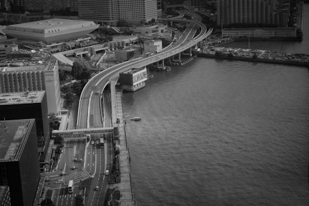 A bridge in Hong Kong in B&W