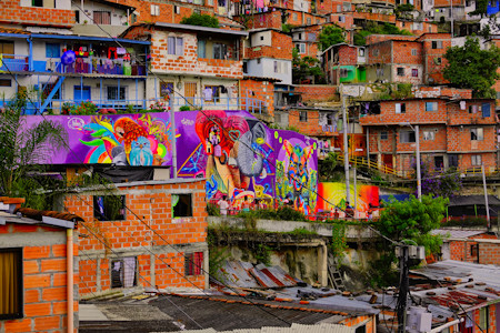 Comuna 13 Medellin  with  its riot of vibrant colors charm