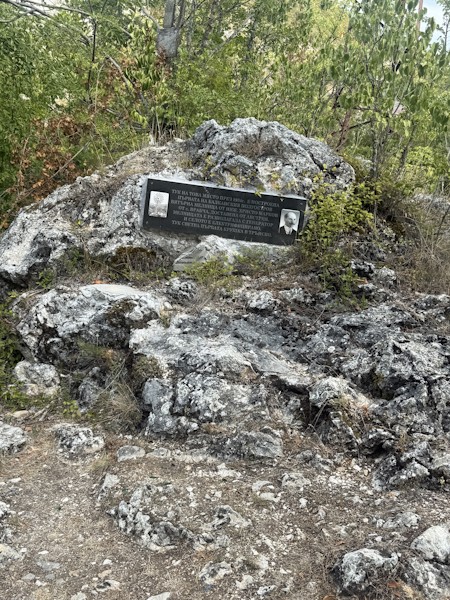 Gravestone, Nature, Outdoors, Person, Plaque, Rock, Tomb, Tree, Vegetation, Wilderness